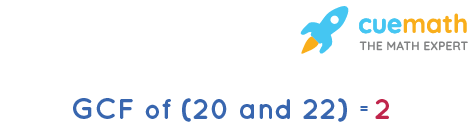 GCF of 20 and 22