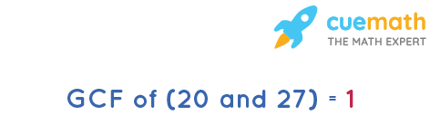 GCF of 20 and 27