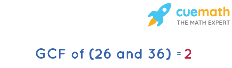 GCF of 26 and 36