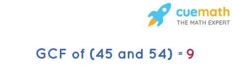GCF of 45 and 54