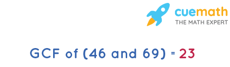 GCF of 46 and 69
