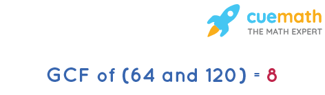 GCF of 64 and 120