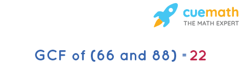 GCF of 66 and 88