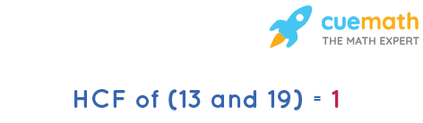 HCF of 13 and 19