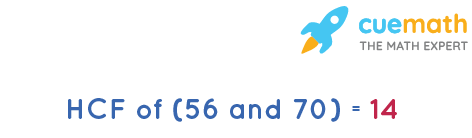 HCF of 56 and 70