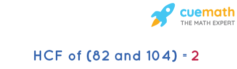 HCF of 82 and 104