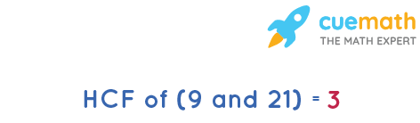 HCF of 9 and 21