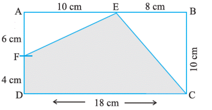 In the following figures, find the area of the shaded portions: