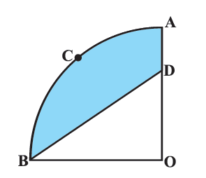 In Figure, OACB is a quadrant of a circle with centre O and radius