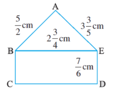 Find the perimeters of (i) ∆ABE (ii) the rectangle BCDE in this figure. Whose perimeter is greater?