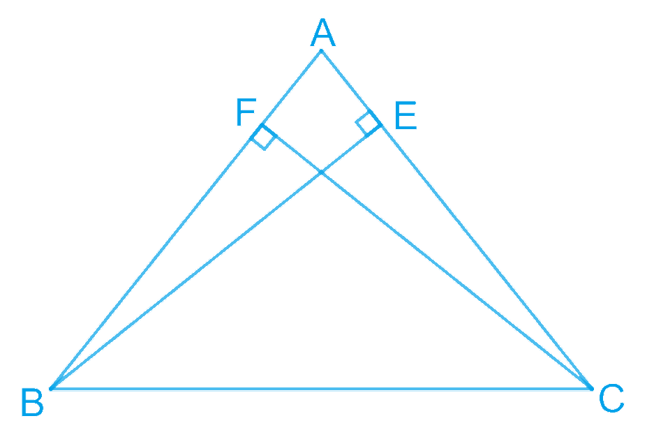 ABC is an isosceles triangle in which altitudes BE and CF are drawn to equal sides AC and AB respectively (see Fig. 7.31). Show that these altitudes are equal.