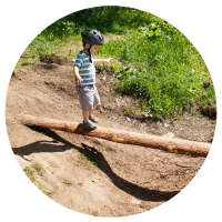 kid doing adventure