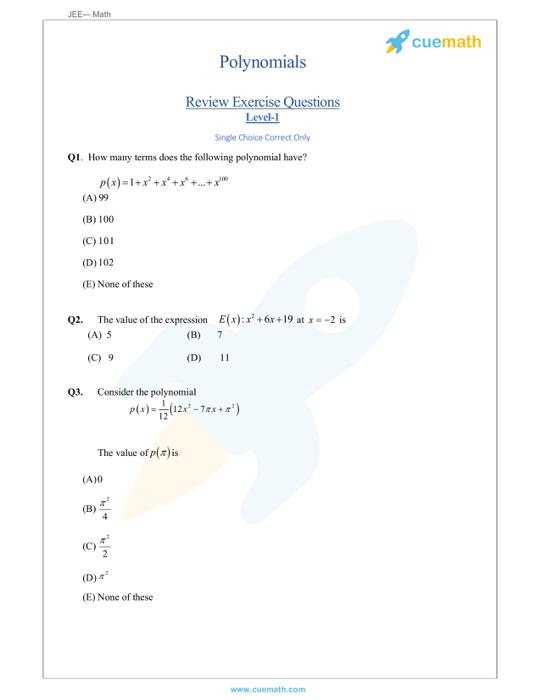 Polynomial Equation Definition Solving Polynomial Equations