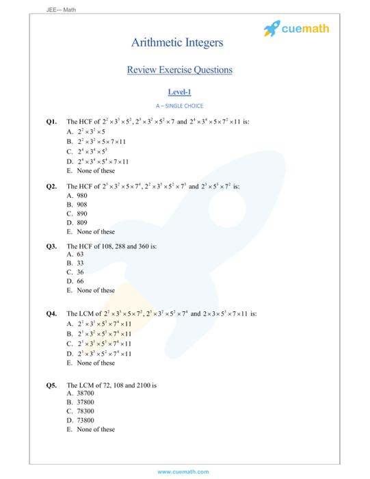 Hcf Highest Common Factor How To Find Hcf Examples