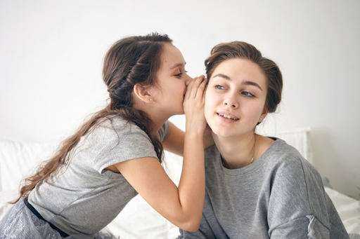 Parent listening to kid