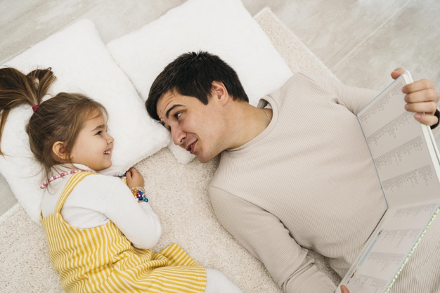 Father spending time with daughter