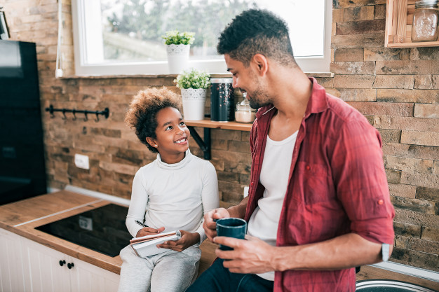 Parent who is happy and encouraging the child