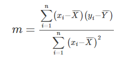 formula for finding slope of the best fit line