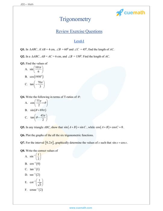 Trigonometric ratios of complementary angles