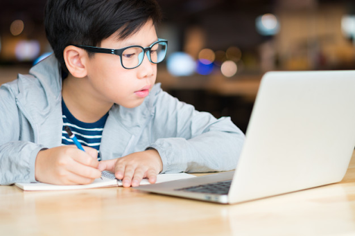 Kid solving problem
