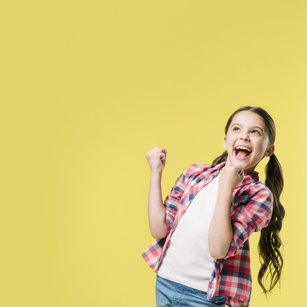 Girl celebrating wining 