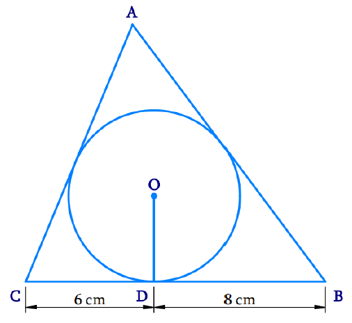 A Triangle Abc Is Drawn To Circumscribe A Circle Of Radius 4 Cm Such That The Segments Bd And Dc 2597