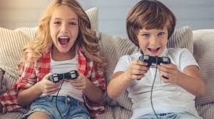 kids playing videogames