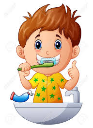 Child brushing his teeth