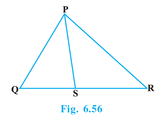 In Fig. 6.56, PS is the bisector of ∠QPR of ΔPQR. Prove that QS/SR = PQ/PR.