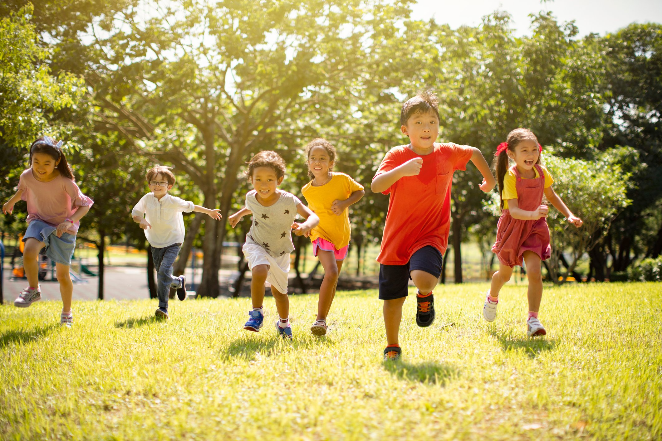 Kids running outdoors