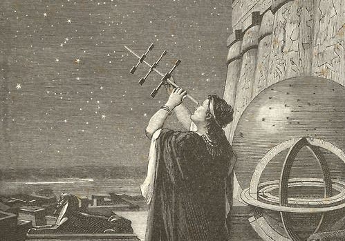 A photograph of Hypatia star gazing