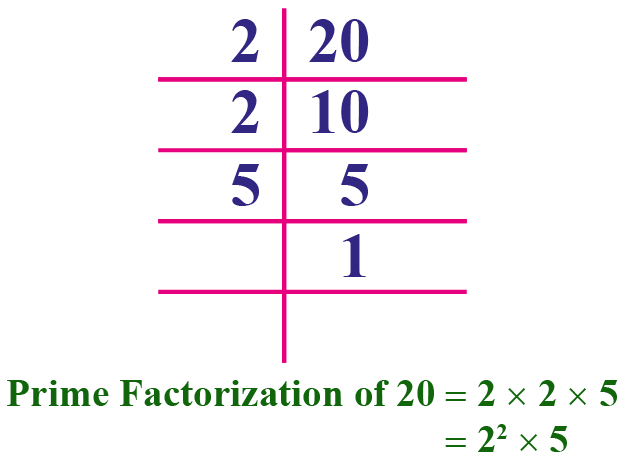 Prime Factorization of 20 Cuemath