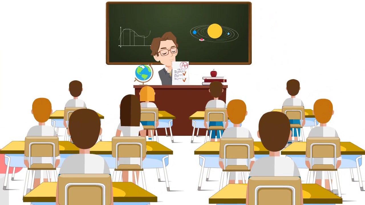 A teacher explaining to the students