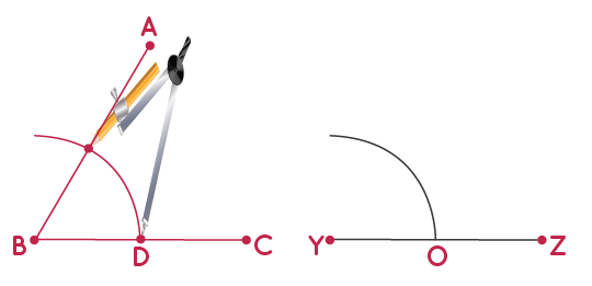 constructing congruent angle to a given angle step 4