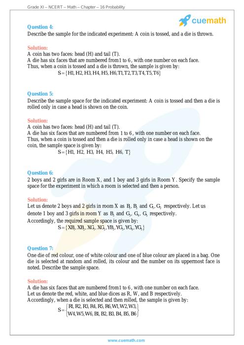 Ncert Solutions For Class 11 Maths Chapter 16 Probability Free Pdf Download