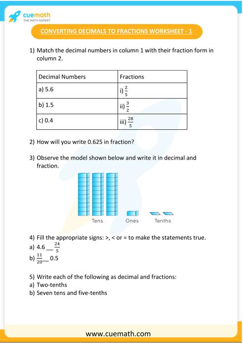 relationship between fractions and decimals conversion methods solved examples