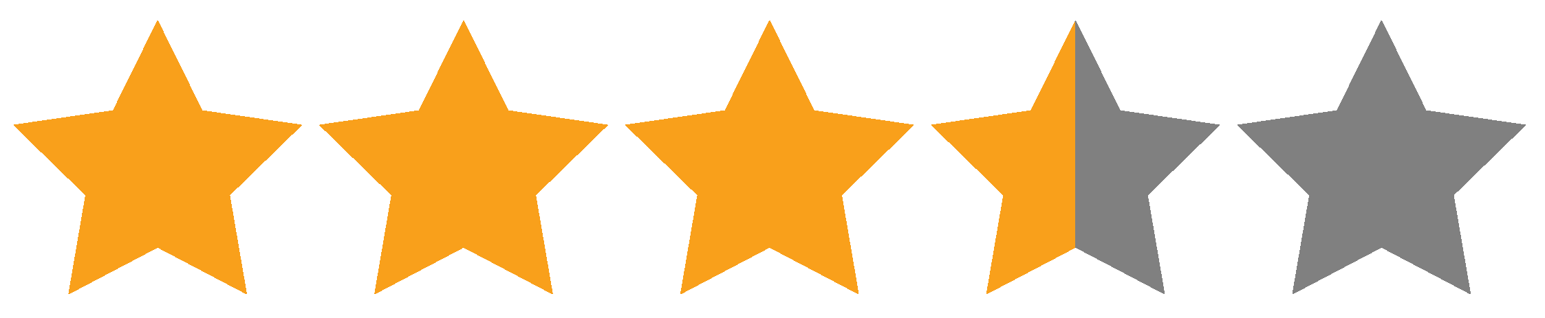 Star rating which shows 3.5 stars out of 5
