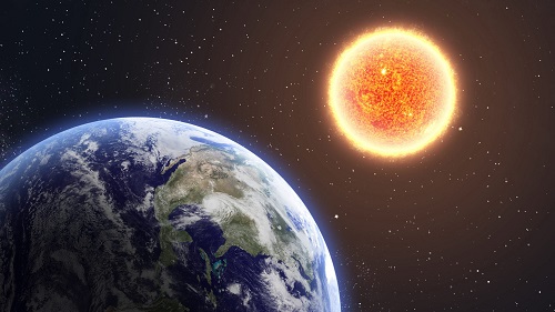 Earth and sun