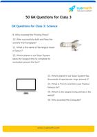 50 gk questions for class 3