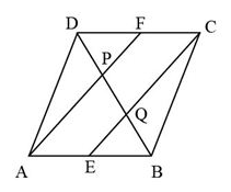 In a parallelogram ABCD E and F are the mid points of sides AB