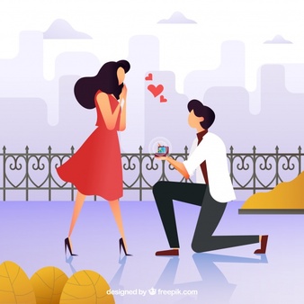 Wedding proposal illustration